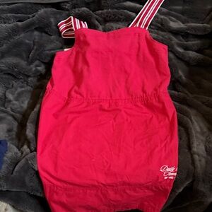 Chic Red Striped Strap Mini Dress